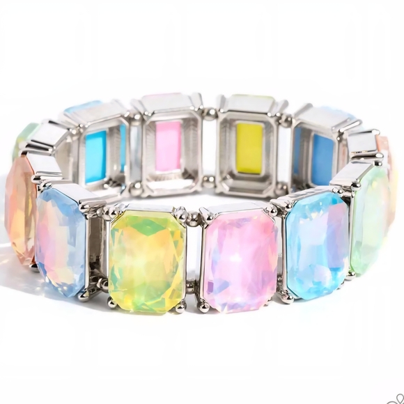 Elegant Multicolor Gemstone Bracelet - Picture 2 of 3